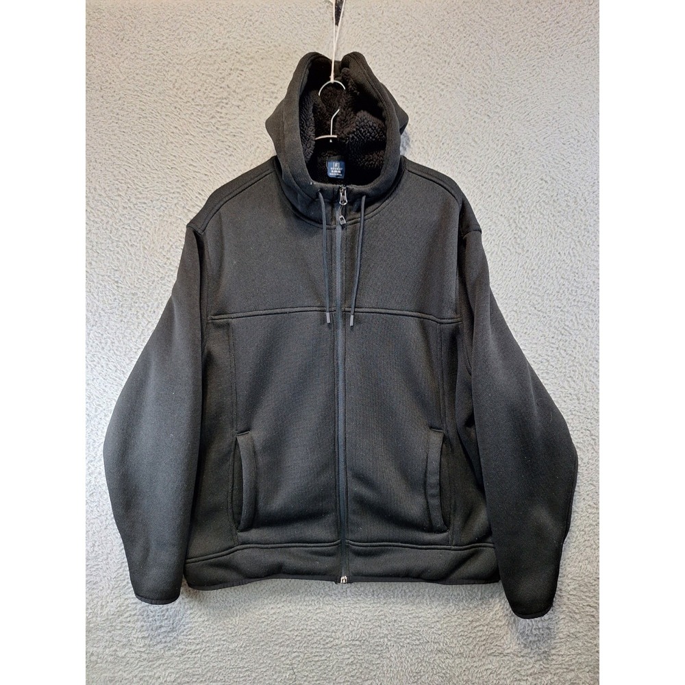 George Jacket Mens XL Charcoal Sherpa Lined Soft Warm Hooded Outdoor Full Zip